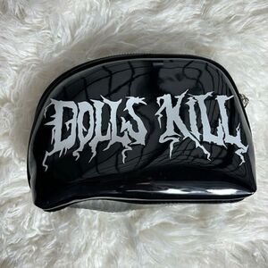 Dolls Kill Black Zip Up Cosmetics Bag